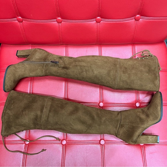 Vince Camuto Tapley Vintage Brown Over the Knee Round Toe Boots Sz5.5M NWOB - Picture 4 of 11